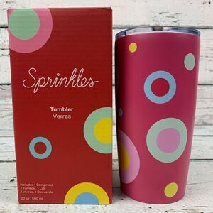 Sprinkles Colorful Polka Dot Insulated Tumbler with‎ Lid 20oz Travel Cup NEW
